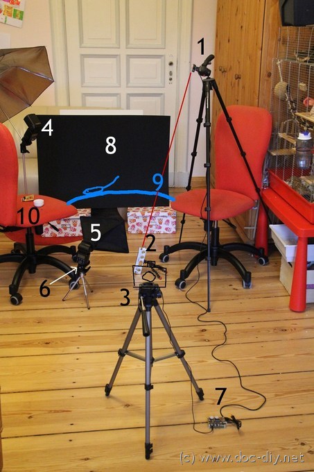 photography setup for leaping rat images